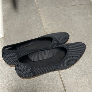 Toms Black Knit Slip-On Ballet Flats